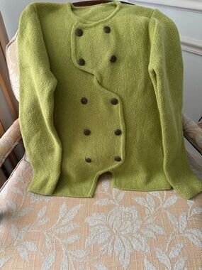 Green Double-Breasted Women’s Sweater
